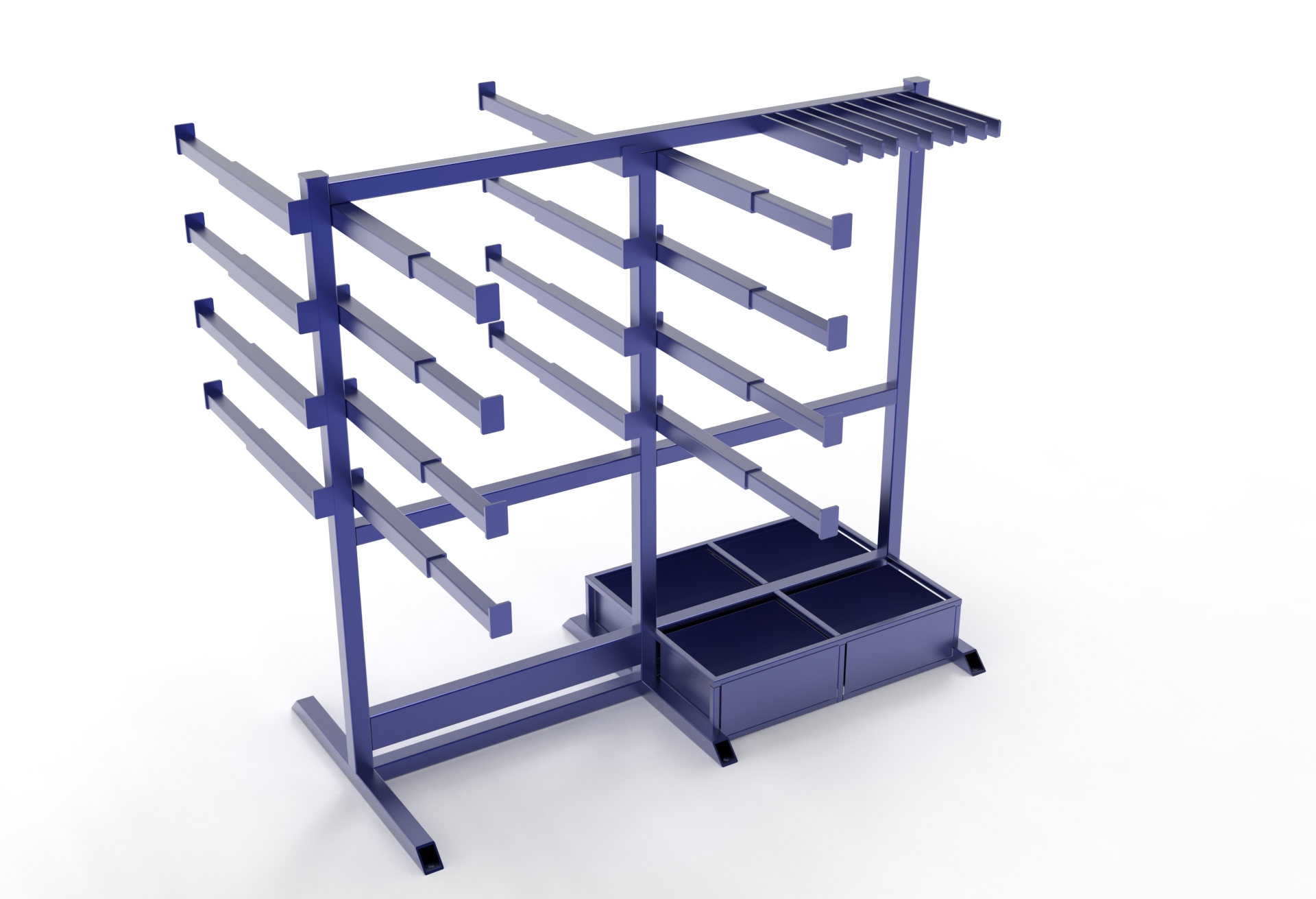 Rack+for+Pipes工业车间管材架3D图纸+Solidworks设计